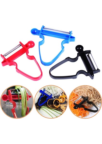 Kırmızı Stil 3 Adetset Dilimleme Parçalayıcı Soyucu Sihirli Üçlü Soyucu Seti Julienne Kesici Kabuğu Paslanmaz Çelik Bıçak Rende Mutfak Aksesuarları (Yurt Dışından) fırsatları