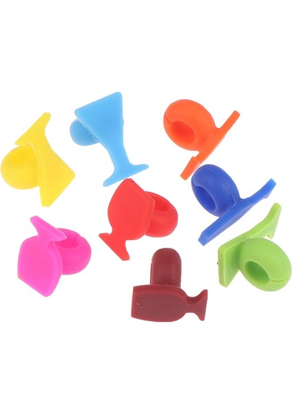 8 Adet Silikon Şarap Kadehi Şekli Şarap Kadehi Işaretleyici Içme Bardağı Tanımlayıcı (Yurt Dışından)