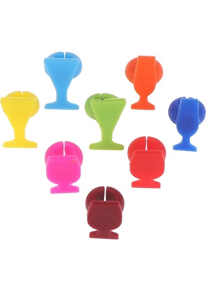 8 Adet Silikon Şarap Kadehi Şekli Şarap Kadehi Işaretleyici Içme Bardağı Tanımlayıcı (Yurt Dışından) fiyatları