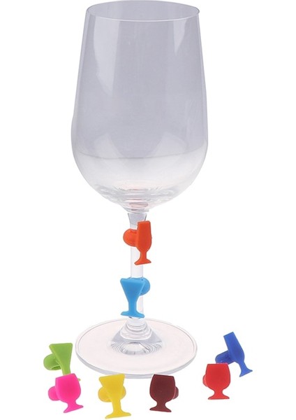 8 Adet Silikon Şarap Kadehi Şekli Şarap Kadehi Işaretleyici Içme Bardağı Tanımlayıcı (Yurt Dışından) modelleri