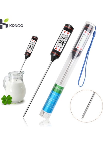 Mutfak Gıdalar Termometre Et Su Süt Fırın Dijital Sıcaklık Ölçme Aracı Sensör Metre Termokupl Ev Termometresi (Yurt Dışından)