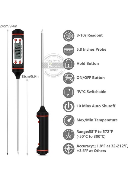 Mutfak Gıdalar Termometre Et Su Süt Fırın Dijital Sıcaklık Ölçme Aracı Sensör Metre Termokupl Ev Termometresi (Yurt Dışından) fiyatları