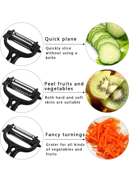 Gri Hızlı Soyma Stili Sebze ve Meyve Hızlı Soyucu Mutfak Aletleri Paslanmaz Çelik Soyucu Çok Fonksiyonlu Pişirme Aleti Patates ve Havuç Rendesi (Yurt Dışından) fırsatları