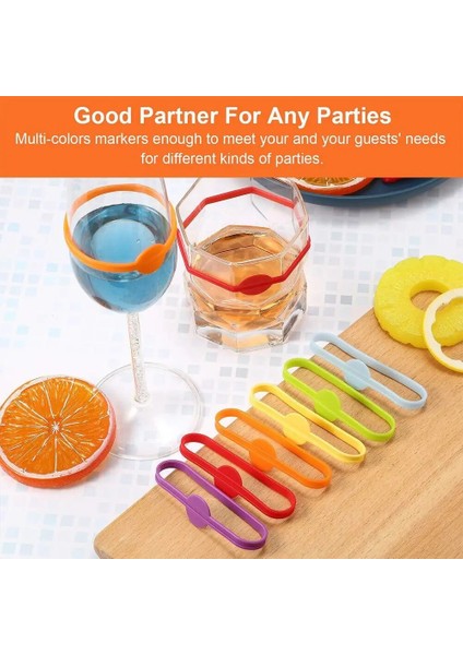 Bir Stil Şarap Etiketleri Gözlük Içme Etiketi Seti Gıda Sınıfı Silikon Işareti Uzun Şeritler Kadeh Etiketi Bar Partisi Için Cam Işaretleyiciler (Yurt Dışından) fırsatları