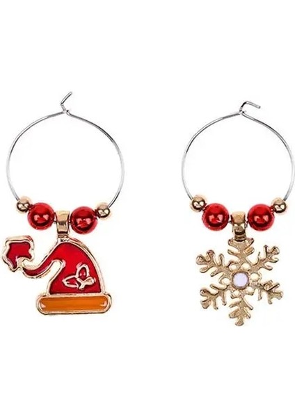 6 Adet Ağaç Noel Baba Şekli Şarap Cam Dekoratif Yüzükler Noel Temalı Kadeh Kolye Ev Partisi Damla Süsler (Yurt Dışından) fırsatları