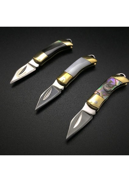 YJ12-LV-YEŞİL Stil Mıni Güzel Kabuk Kolye Katlanır Bıçak Bıçağı Mini Cep Cüzdan Anahtarlık Bıçaklar Survival Edc Aracı Kesici Soyucu Dropship (Yurt Dışından) fiyatları