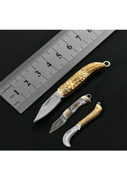 YJ12-LV-YEŞİL Stil Mıni Güzel Kabuk Kolye Katlanır Bıçak Bıçağı Mini Cep Cüzdan Anahtarlık Bıçaklar Survival Edc Aracı Kesici Soyucu Dropship (Yurt Dışından) fırsatları