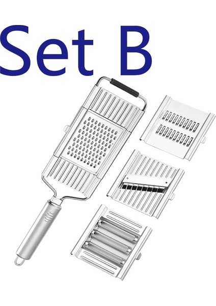 4 Parçalı Set Stili 3-In-1 Multi-Purpose Vegetable Slicer Stainless Steel Fruit Potato Peeler Grater Shredders Food Chopper Cutter Kitchen Tools (Yurt Dışından)