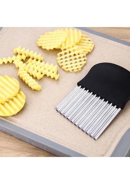 Fotoğraf Renk Stili Paslanmaz Çelik Patates Cipsi Dilimleme Hamur Sebze Meyve Kırışık Dalgalı Dilimleme Bıçağı Patates Kesici Doğrayıcı Fransız Kızartma Makinesi (Yurt Dışından) fiyatları