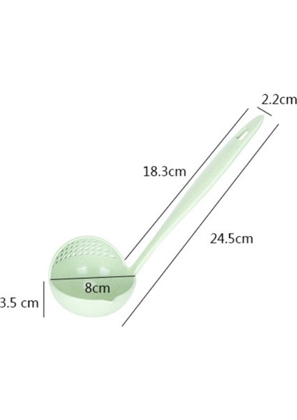 Yeşil Stil Uzun Saplı Mutfak Aletleri Süzgeç Düz Renk Pişirme Kevgir Mutfak Kepçe Plastik Sofra Colande Mutfak Aksesuarları (Yurt Dışından)
