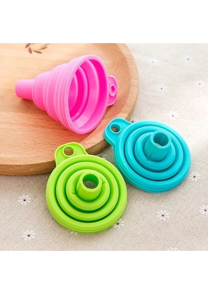 Rastgele Renk 1 Adet Tarzı Kitchen Accessories Silicone Folding Funnel Mini Oil Liquid Dispensing Deflector Tools Collapsible Style Hopper Kitchen Gadgets (Yurt Dışından)