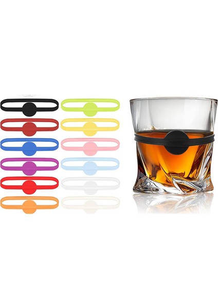 Açık Yeşil Tarzı 24 Adet Silikon Şarap Bardağı Cam Işaretleyiciler Parti Kadeh Şarap Içme Bardağı Uzun Şerit Işaretleme Etiketi Ev Bar Mutfak Aracı Aksesuarları (Yurt Dışından)