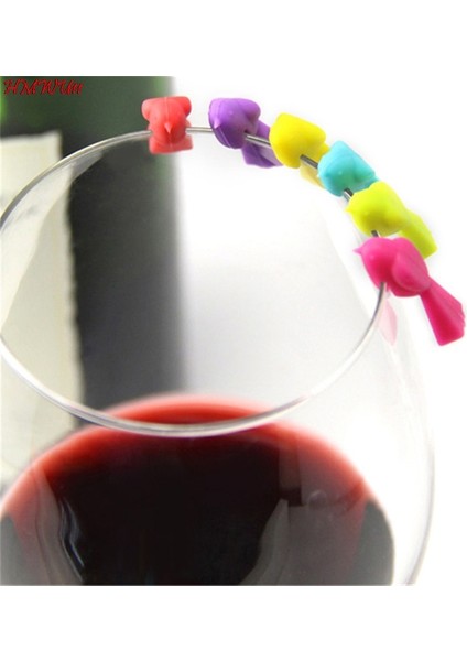 B1.98 Stili 6 Adet Silikon Kuş Şekli Ananas Şekli Yay Şekli Göğüsler Şarap Kadehi Işareti Şarap Kadehi Tanıyıcı Fincan Ayırıcı Sıcak (Yurt Dışından) fırsatları