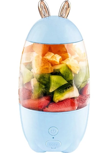 330ML Mavi Stil 350ML Taşınabilir Elektrikli Meyve Sıkacağı USB Şarj Edilebilir Smoothie Blender Makinesi Mini Meyve Sıkma Mikser Bardak Şişe Mutfak Aracı (Yurt Dışından)