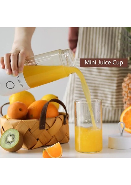 330ML Mavi Stil 350ML Taşınabilir Elektrikli Meyve Sıkacağı USB Şarj Edilebilir Smoothie Blender Makinesi Mini Meyve Sıkma Mikser Bardak Şişe Mutfak Aracı (Yurt Dışından)