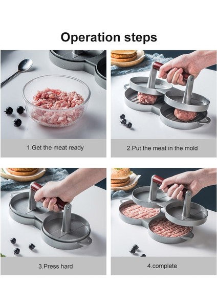 12CM Alaşım Hamburger Makinesi Hamburger Presi Yuvarlak Şekil Yapışmaz Şef Pirzola Hamburger Et Sığır Izgara Burger Presi Patty Maker Kalıp (Yurt Dışından) modelleri