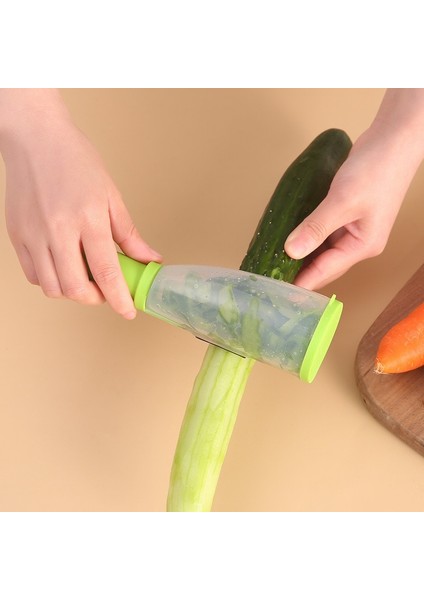 Yeşil Stil Soyucu Saplı Rulo Cilt Tüpü Saklama Kutusu Elma Havuç Salatalık Paslanmaz Çelik Çok Fonksiyonlu Depolama Tipi Soyma Bıçağı (Yurt Dışından) fırsatları