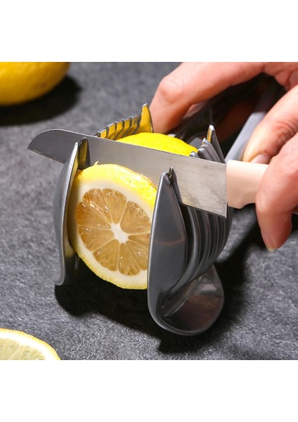Dilimleme Limon Patates Sabit Dilimleme Aracı Domates Soğan Anti-Kesme El Paslanmaz Çelik Meyve Bıçağı Mutfak Mükemmel Dilimleme Kesme (Yurt Dışından)