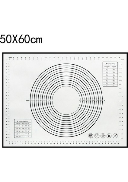 50 x 60 Stil Büyük Mutfak Aletleri Silikon Pişirme Paspasları Levha Pizza Hamur Yapışmaz Pasta Pişirme Araçları Mutfak Aksesuarları Gereçler Malzemeleri (Yurt Dışından)