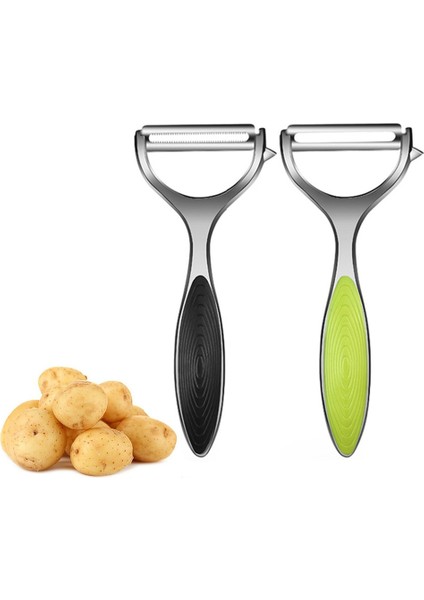 Yeşil-Düz Tarzı Patates Soyucu Paslanmaz Çelik Sebze Soyucu Keskin Meyve Havuç Julienne Soyucu Mutfak Gadget Aksesuarları Sebze Dilimleyici (Yurt Dışından) fiyatları