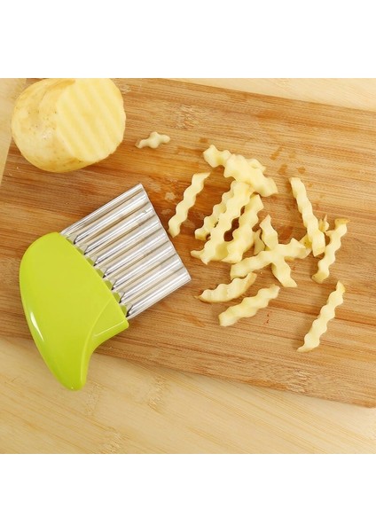 Mavi Stil Patates Kesici Patates Cipsi Dilimleme Paslanmaz Çelik Dalgalı Bıçak Fransız Fry Chip Kesici Sebze Dilimleme Kesme Aletleri Pişirme Araçları (Yurt Dışından) indirimleri