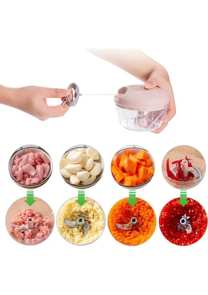 900ML Stili ml Manuel Kıyma Makinesi Taşınabilir Meyve Sebze Parçalayıcı Dilimleme Sarımsak Doğrayıcı Kıyma Karıştırıcı Blender Mutfak Aletleri (Yurt Dışından)