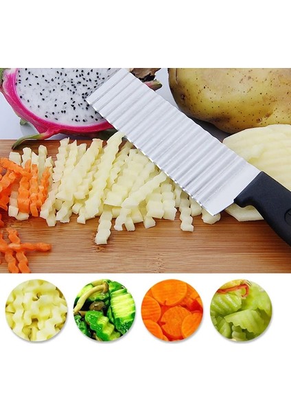 Dilimleyici Stili Paslanmaz Çelik Patates Cipsi Dilimleme Hamur Sebze Meyve Kırışık Dalgalı Dilimleme Bıçağı Patates Kesici Doğrayıcı Fransız Kızartma Makinesi (Yurt Dışından) fiyatları