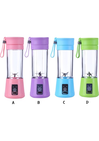 C 380ML Stili 6 Bıçaklı Taşınabilir Elektrikli Meyve Sıkacağı Smoothie Maker Blender Makinesi USB Şarj Edilebilir Mutfak Robotu Maker Suyu Özü (Yurt Dışından)
