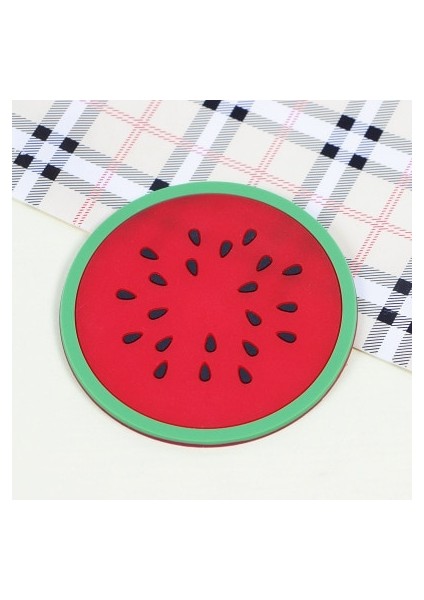 Karpuz Tarzı Mutfak Aletleri Silikon Bardak Altlığı Yaratıcı Meyve Tarzı Isıya Dayanıklı Placemat Sevimli Meyve Içecek Masa Mat Mutfak Aksesuarları (Yurt Dışından)