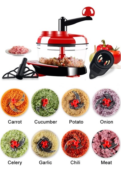 2l Bıçak Stili Mikser Mutfak Robotu Mutfak El Kitabı Güçlü Yumurta Blender Kıyma Makinesi Sebze Doğrama Parçalayıcı Paslanmaz Çelik Bıçaklı Kesici (Yurt Dışından)