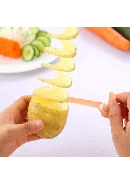 Yeşil Stil Manuel Dilimleyiciler Dıy Patates Cipsi Havuç Vida Dilimleme Mutfak Aksesuarları Sebze Havuç Patates Kesme Spiral Dilimleme Kesici (Yurt Dışından)