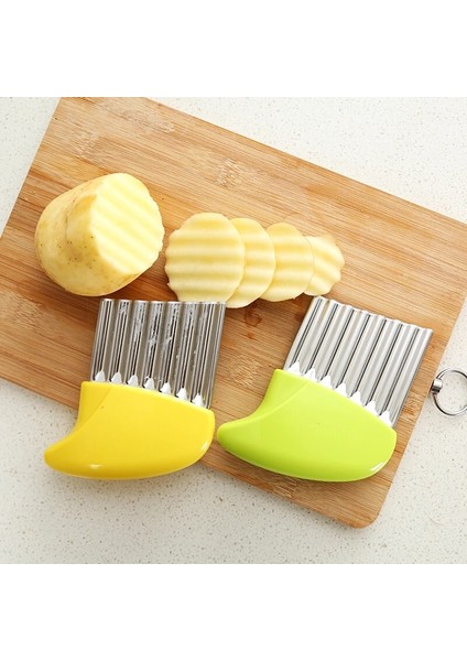 Yeşil Stil Dalgalı Soğan Patates Dilimleri Buruşuk Patates Kızartması Salata Oluklu Kesme Doğranmış Patates Dilimleri Bıçak Kullanışlı Aletler Cocina (Yurt Dışından) modelleri