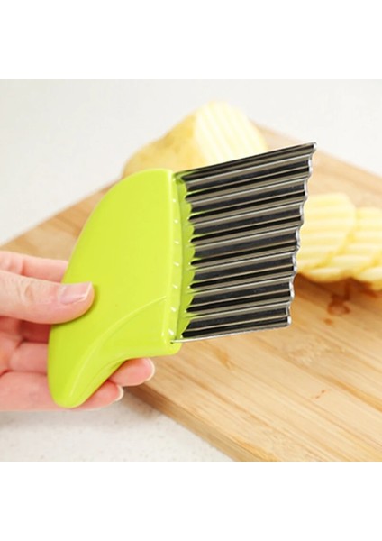 Yeşil Stil Dalgalı Soğan Patates Dilimleri Buruşuk Patates Kızartması Salata Oluklu Kesme Doğranmış Patates Dilimleri Bıçak Kullanışlı Aletler Cocina (Yurt Dışından) indirimleri