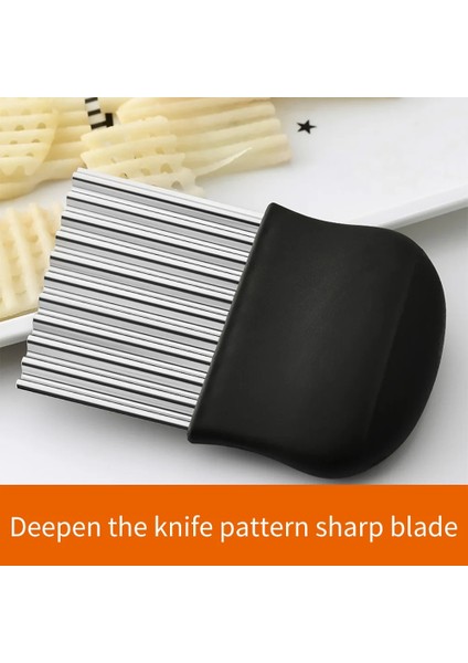 B Tarzı Patates Dalgalı Kenarlı Bıçak Paslanmaz Çelik Mutfak Gadget Sebze Meyve Kesme Soyucu Pişirme Araçları Mutfak Bıçakları Aksesuarları (Yurt Dışından) modelleri