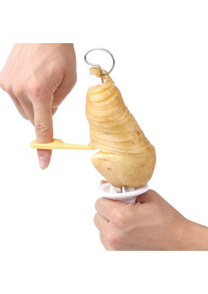 Rastgele Renk 3pc Stili Paslanmaz Çelik + Plaststring Döndür Patates Dilimleme Bükülmüş Patates Dilim Kesici Spiral Dıy Manuel Yaratıcı Mutfak Gadge (Yurt Dışından) modelleri