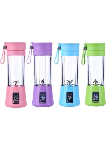 Pembe Tarzı 6 Bıçak Bıçaklar Taşınabilir USB Elektrikli Akıllı Ev Meyve Sıkacağı Sebze Suyu Makinesi Blender Şarj Kablosu ile Şarj Edilebilir Bardak (Yurt Dışından)