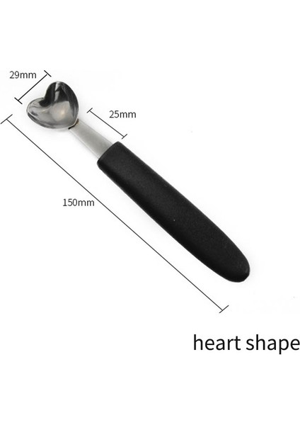 Kalp Şekli Stili Çok Fonksiyonlu Tek Kafa Paslanmaz Çelik Meyve Topu Kaşıkları Taşınabilir Dondurma Kaşıkları Kavun Kaşıkları Mutfak Aletleri (Yurt Dışından)