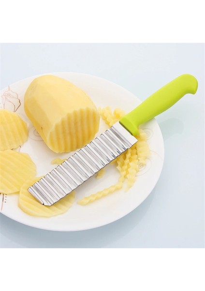 1 Adet Yeni Paslanmaz Çelik Dalga Bıçağı Patates Kesme Oluklu Bıçak Kızartması Cips Kesici Dilimleme Pişirme Araçları (Yurt Dışından)