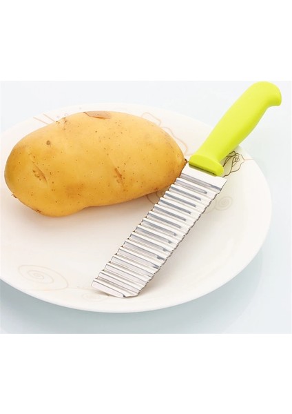 1 Adet Yeni Paslanmaz Çelik Dalga Bıçağı Patates Kesme Oluklu Bıçak Kızartması Cips Kesici Dilimleme Pişirme Araçları (Yurt Dışından) fiyatları
