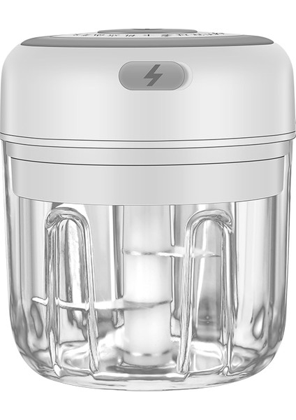 250ML Beyaz Stil Usbşarj Edilebilir Elektrikli Knoflook Kırıcı Ezici Sarımsak Sıkacağı Sebze Biber Eti Sağlam Mini Kırıcı Doğrayıcı Mutfak Aleti (Yurt Dışından)