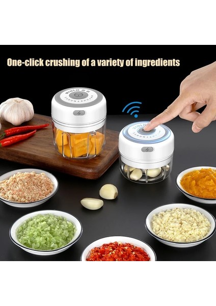 250ML Beyaz Stil Usbşarj Edilebilir Elektrikli Knoflook Kırıcı Ezici Sarımsak Sıkacağı Sebze Biber Eti Sağlam Mini Kırıcı Doğrayıcı Mutfak Aleti (Yurt Dışından) modelleri