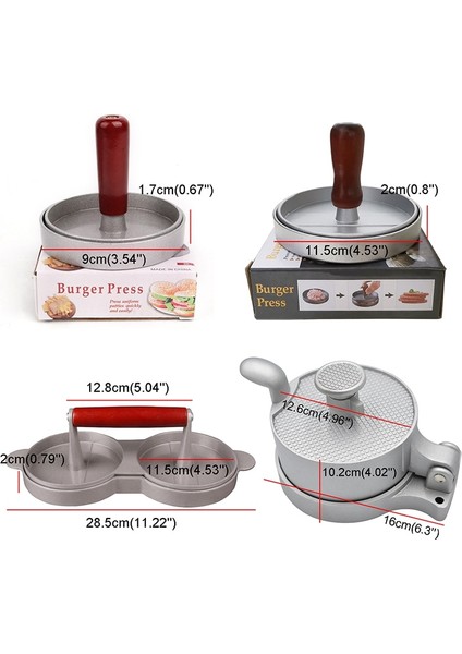 100 Adet Tarzı Mutfak Burger Presi Yapışmaz Abs Hamburger Et Presi Sığır Izgara Hamburger Presi Patty Maker Kalıp Yuvarlak Şekil Şef Et Kalıbı (Yurt Dışından)