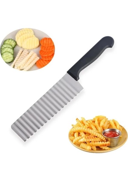 Pembe Tarzı Fransız Paslanmaz Çelik Dalga Bıçağı Ev Patates Kesme Kavun ve Meyve Patates Kızartması Kesici Oluklu Başak Kesici (Yurt Dışından) modelleri