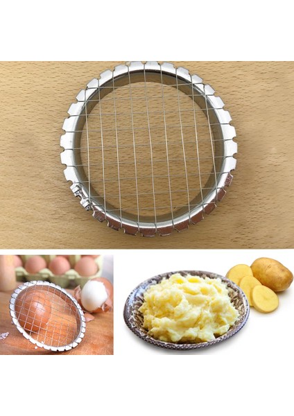 Patates Püresi El Basın Dilimleme Paslanmaz Çelik Izgara Kesici Yumurta Dilimleme Patates Dilimleme Kalıp Domates Kesit Sebze Salata Aracı (Yurt Dışından)