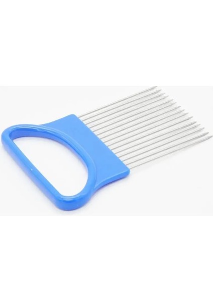 Lacivert Tarzı Paslanmaz Çelik Soğan Kesici Patates Meyve Sebze Dilimleme Güvenlik Kesme Kılavuzu Mutfak Aletleri (Yurt Dışından)