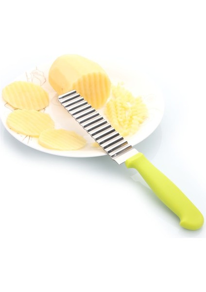 1 Adet Yeni Paslanmaz Çelik Dalga Bıçağı Patates Kesme Oluklu Bıçak Kızartması Cips Kesici Dilimleme Pişirme Araçları (Yurt Dışından) modelleri