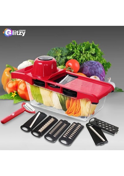 Mavi Renk Stili Sebze Kesici Mandoline Çok Dilimleme Meyve Soyucu Patates Peynir Rende Doğrayıcı Mutfak Kesme Aksesuarları Araçları (Yurt Dışından) fiyatları