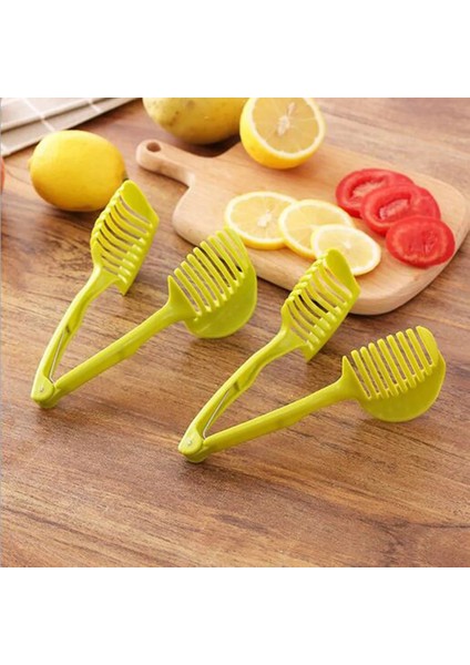 1 Adet Plastik Yeşil Manuel Dilimleyiciler Domates Dilimleyici Meyve Kesici Domates Limon Kesici Yardımcısı Lounged Pişirme Tutucu Mutfak Aracı C (Yurt Dışından)