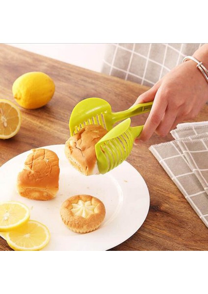 1 Adet Plastik Yeşil Manuel Dilimleyiciler Domates Dilimleyici Meyve Kesici Domates Limon Kesici Yardımcısı Lounged Pişirme Tutucu Mutfak Aracı C (Yurt Dışından)
