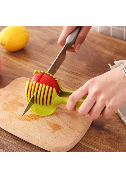 1 Adet Plastik Yeşil Manuel Dilimleyiciler Domates Dilimleyici Meyve Kesici Domates Limon Kesici Yardımcısı Lounged Pişirme Tutucu Mutfak Aracı C (Yurt Dışından)